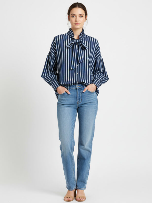 Camisa Clara rayas azul