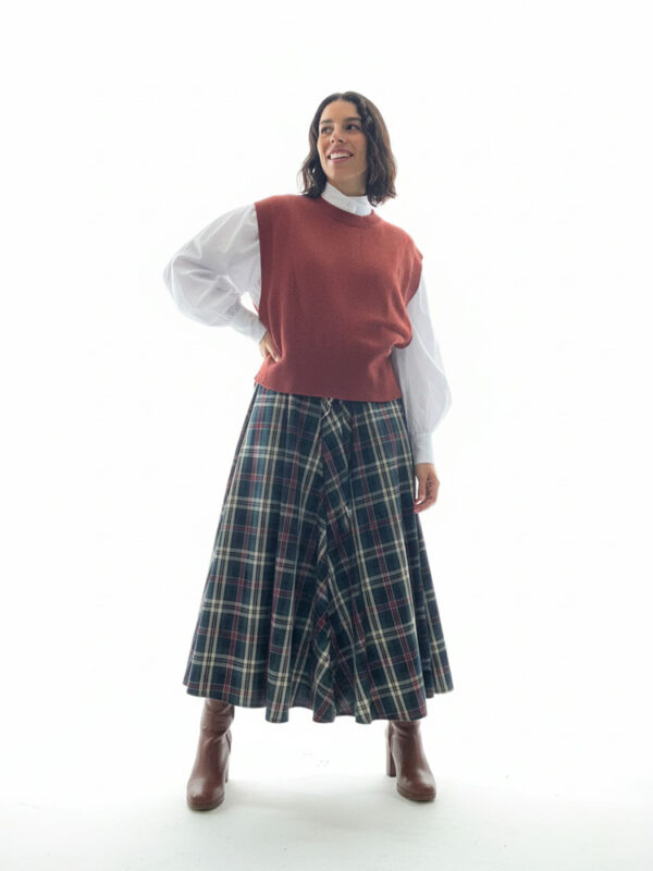 Chaleco punto Luna teja