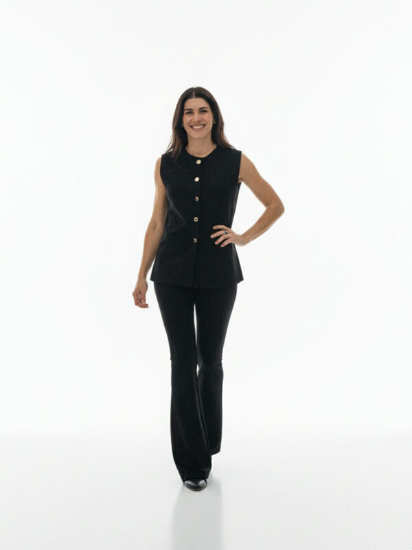 Conjunto chaleco y pantalón Celia negro