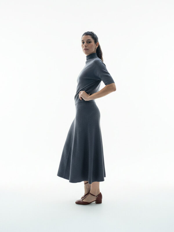 Falda punto Carla gris oscuro