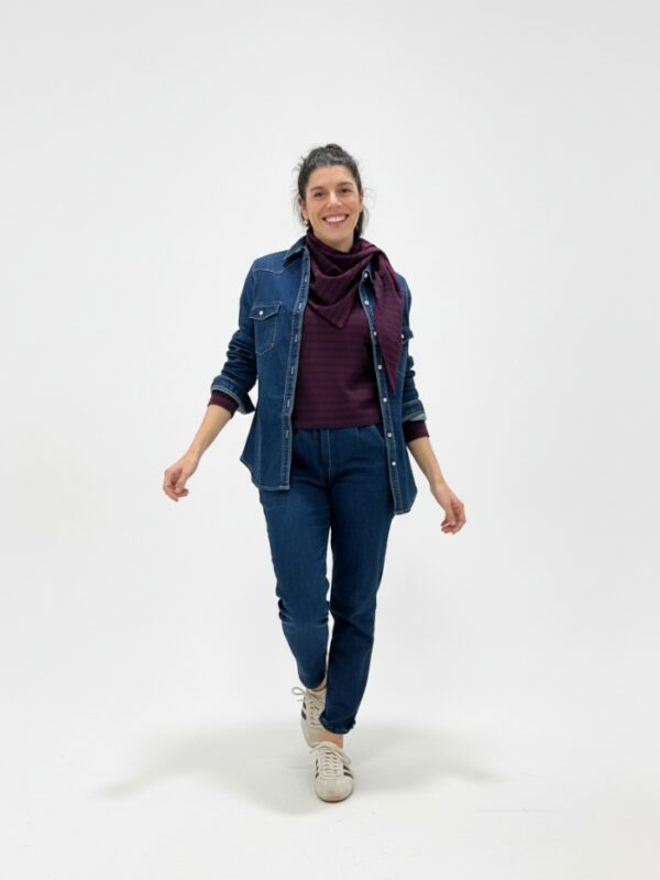 Camiseta Vega rayas azul-rojo