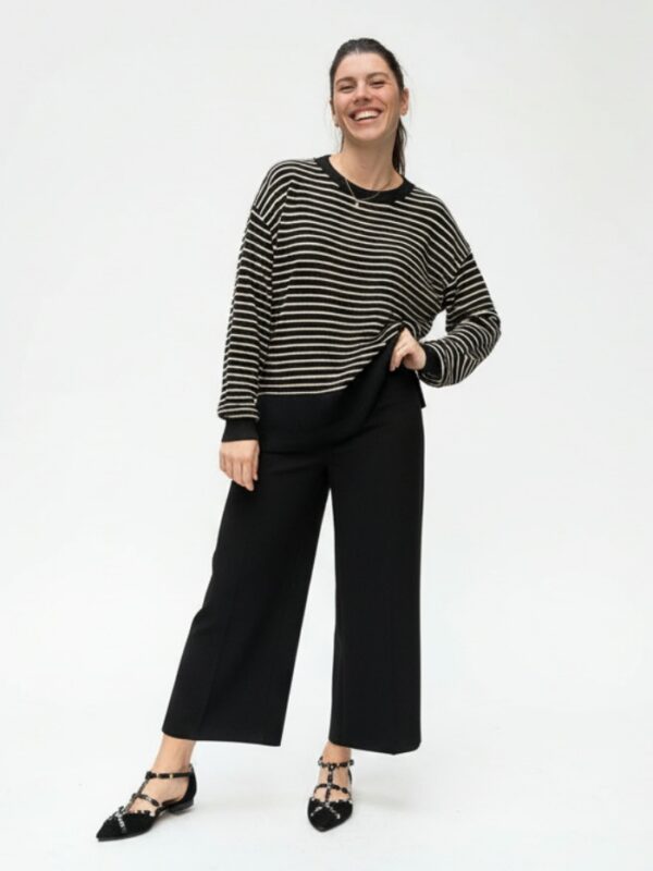 Jersey punto Cora rayas negro y dorado