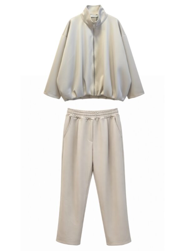 Conjunto Edurne chaqueta y pantalón blanco roto